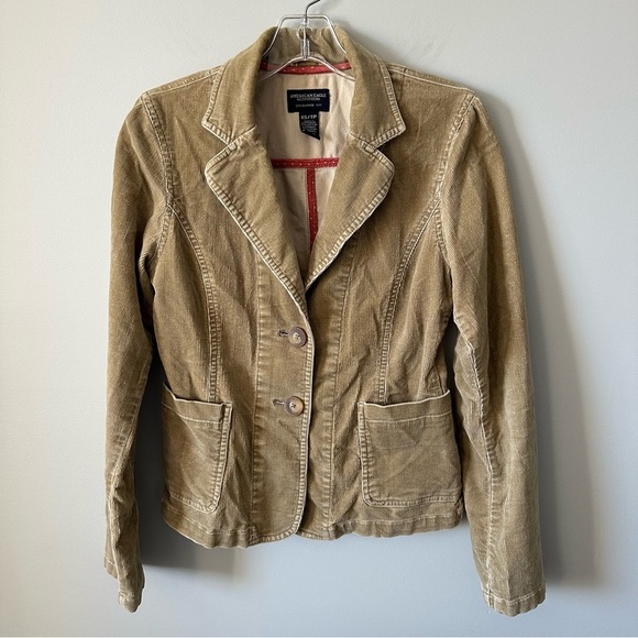 American Eagle Outfitters Jackets & Blazers - American Eagle Vintage Y2K Corduroy Blazer Jacket Size XS Tan Gilmore Girls